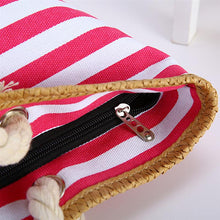 Load image into Gallery viewer, Beach bag with Pink and White stripes