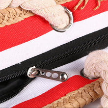 Load image into Gallery viewer, Beach bag with Red and White stripes