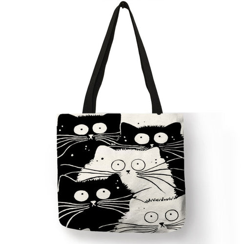 Cute black & white cats tote bag