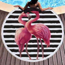 Load image into Gallery viewer, Beach Towel With Tassel Floral Flamingo Gift Bath Shower Towel For Adults 500g Microfiber 150cm Picnic Yoga Mat Blanket Carpet