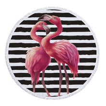 Load image into Gallery viewer, Beach Towel With Tassel Floral Flamingo Gift Bath Shower Towel For Adults 500g Microfiber 150cm Picnic Yoga Mat Blanket Carpet