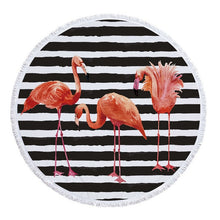 Load image into Gallery viewer, Beach Towel With Tassel Floral Flamingo Gift Bath Shower Towel For Adults 500g Microfiber 150cm Picnic Yoga Mat Blanket Carpet