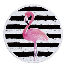 Load image into Gallery viewer, Beach Towel With Tassel Floral Flamingo Gift Bath Shower Towel For Adults 500g Microfiber 150cm Picnic Yoga Mat Blanket Carpet