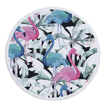 Load image into Gallery viewer, Beach Towel With Tassel Floral Flamingo Gift Bath Shower Towel For Adults 500g Microfiber 150cm Picnic Yoga Mat Blanket Carpet
