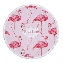 Load image into Gallery viewer, Beach Towel With Tassel Floral Flamingo Gift Bath Shower Towel For Adults 500g Microfiber 150cm Picnic Yoga Mat Blanket Carpet