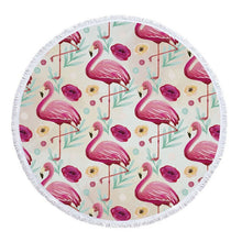 Load image into Gallery viewer, Beach Towel With Tassel Floral Flamingo Gift Bath Shower Towel For Adults 500g Microfiber 150cm Picnic Yoga Mat Blanket Carpet