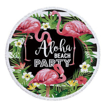 Load image into Gallery viewer, Beach Towel With Tassel Floral Flamingo Gift Bath Shower Towel For Adults 500g Microfiber 150cm Picnic Yoga Mat Blanket Carpet
