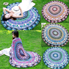 Load image into Gallery viewer, Newest Arrivals faroot 2018 Boho Tapestry Beach Throw Towel Mandala Round Indian Hippie Mat Picnic Blanket